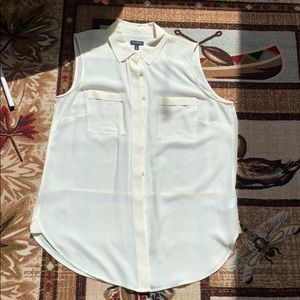 Talbots sleeveless blouse-white